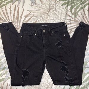 Almost Famous Black Distressed Skinny Jeans
